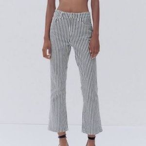 NWT Zara Striped Crop Jeans